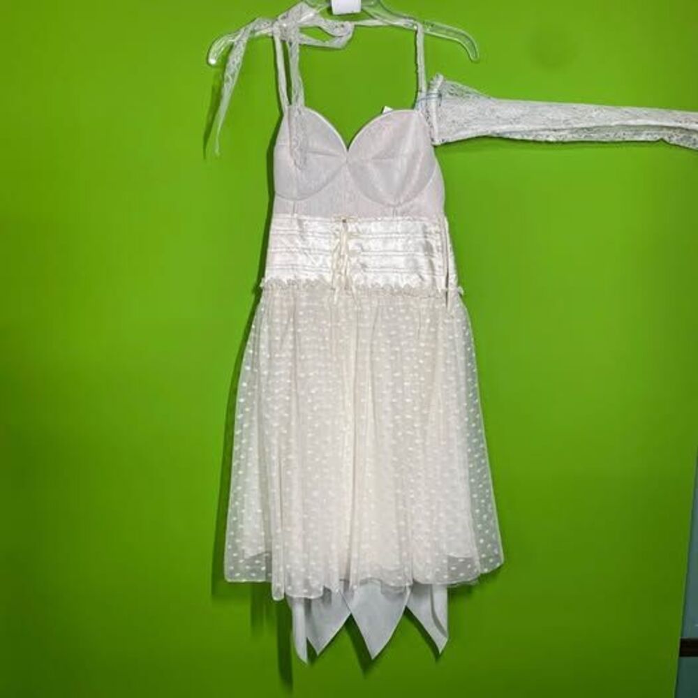 Vintage Madonna Style Lace Costume Dress with Gloves - Small